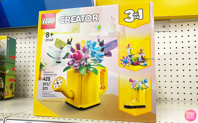 LEGO Creator 3 in 1 Watering Can Building Set on Store Shelf