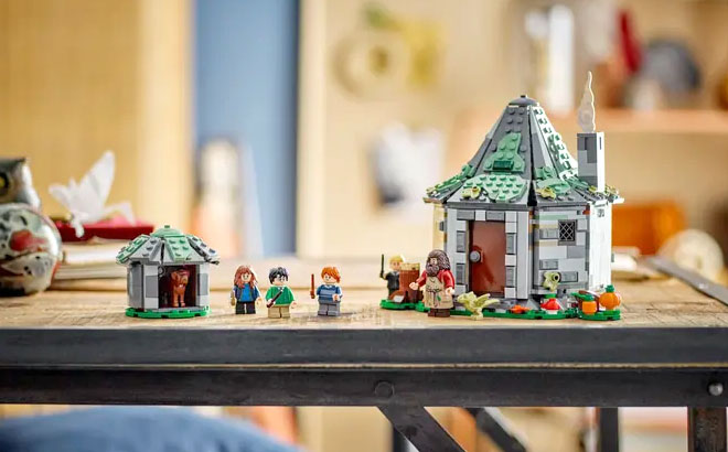 LEGO Harry Potter Hagrids Hut Set on a Table