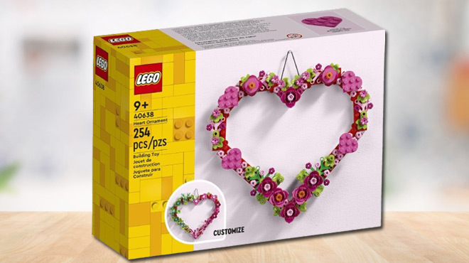 LEGO Heart Ornament Building Toy Kit Box