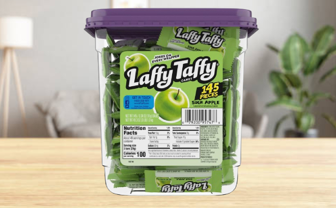 Laffy Taffy 145 Count Candy Tub Sour Apple Flavor