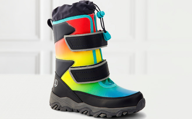 Lands End Toddler Snow Flurry Insulated Winter Boots on the Table
