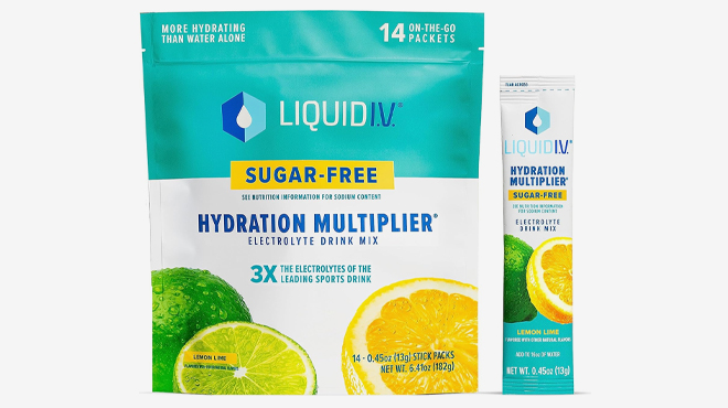 Liquid I V Sugar Free Hydration Multiplier 14 Pack lemon lime flavor