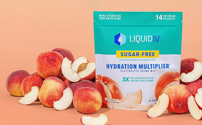 Liquid I V Sugar Free Hydration Multiplier in White Peach Flavor Liquid I V Sugar Free Hydration Multiplier in White Peach Flavor