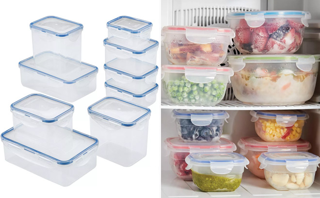 Lock n Lock 18 Piece and 20 Piece Food Storage Container Set