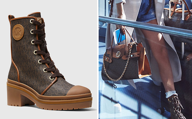 MICHAEL KORS Corey Logo Combat Boots