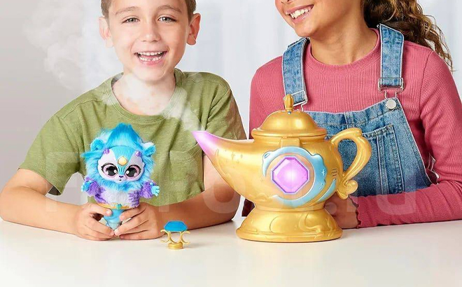 Magic Mixies Magic Genie Lamp with Interactive 8 Inch Blue Plush Toy