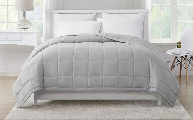 Mainstays Solid Down Alternative Blanket Silver Color