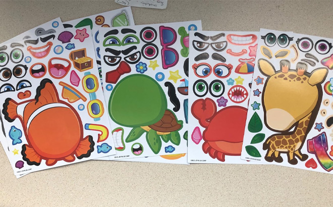 Make a face Sticker Sheets for Kids