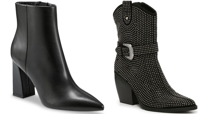Marc Fisher Garina Bootie on The Left and No 6 Western Boot on The Right