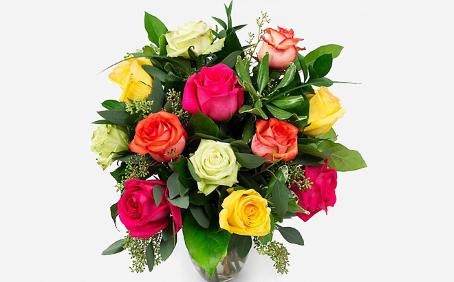 Members Mark Roses and Greenery Vase Arrangement
