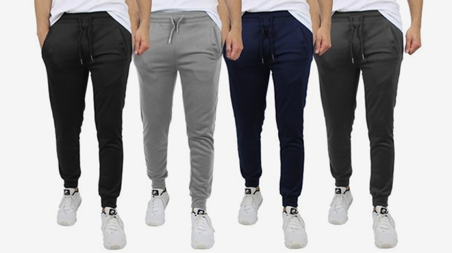 Mens 3 Pack Assorted French Terry Joggers