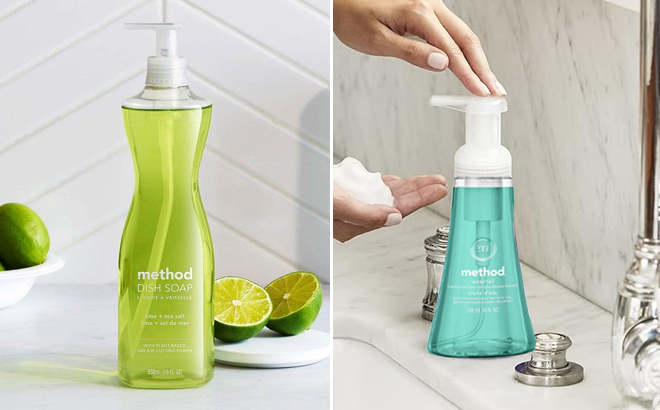 Method Dish Soap Lime Sea Salt and Method Foaming Hand Soap Waterfall Method Dish Soap Lime Sea Salt and Method Foaming Hand Soap Waterfall