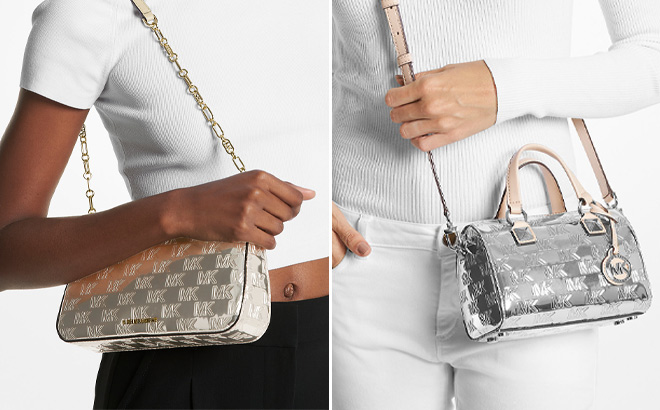 Michael Kors Medium Patent Chain Link Pochette Michael Kors Medium Patent Chain Link Pochette
