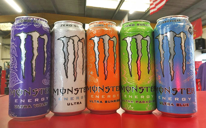 Monster Energy Drink Variety Pack on a Table Monster Energy Drink Variety Pack on a Table