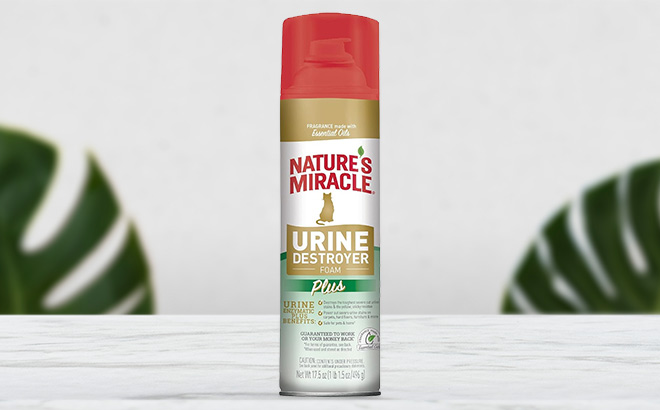 Natures Miracle Urine Destroyer Plus for Cats on the Table