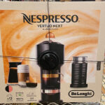 Nespresso Vertuo Next Coffee Espresso Maker with Frother on a Shelf at a Store