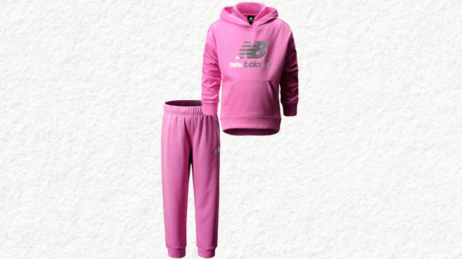 New Balance Kids 2 Piece Hoodies Jacket Set in Pink