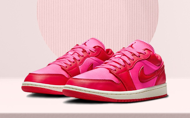 Nike Air Jordan 1 Low SE Womens Shoes on Pink Table