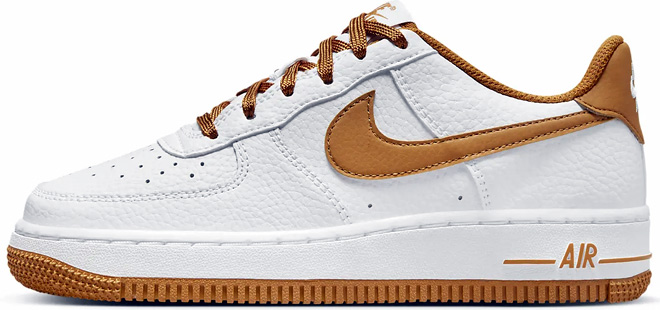 Nike Kids Air Force 1 Shoes on a White Background Nike Kids Air Force 1 Shoes on a White Background