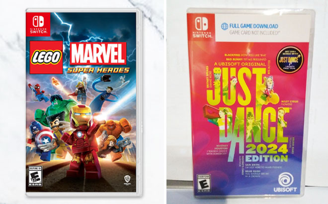 Nintendo Switch LEGO Marvel Super 2 Heroes and Just Dance 2024 Edition Games