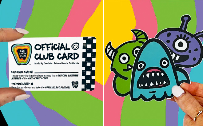 Official Club Card and Smile Creature Stickers
