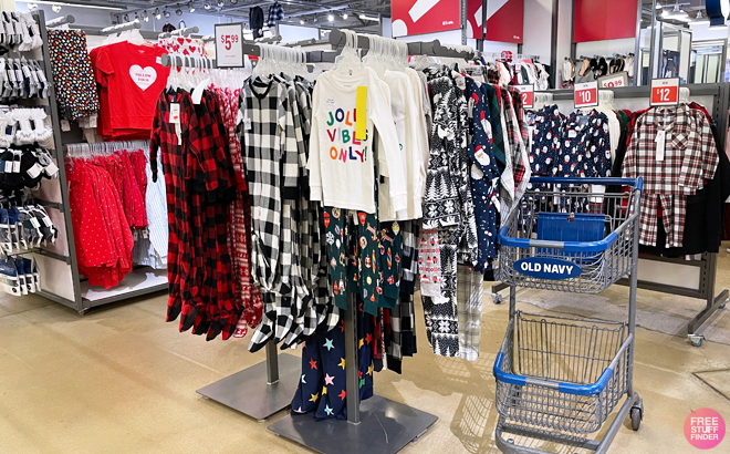 Old Navy Store Overview with kids clothing on display