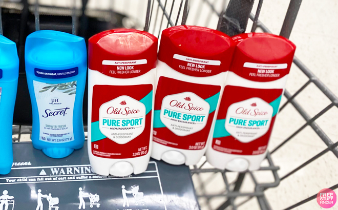 Old Spice Pure Sport Deodorants in Walgreens Shopping Cart