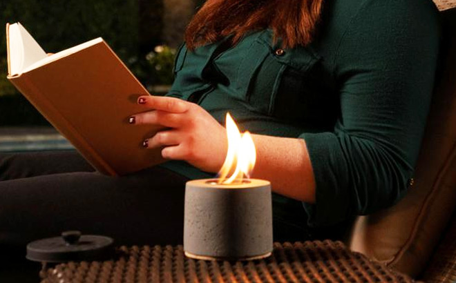 Outdoor Tabletop Fire Pit with Lid and Cork Base