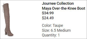 Over The Knee Boots Checkout Screen Over The Knee Boots Checkout Screen