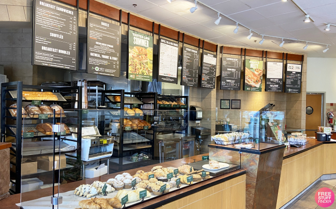 Overview of Pastries at Panera Bread Store