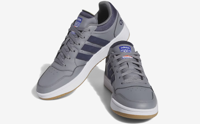 Pair of Adidas Hoops Classic Mens Sneakers