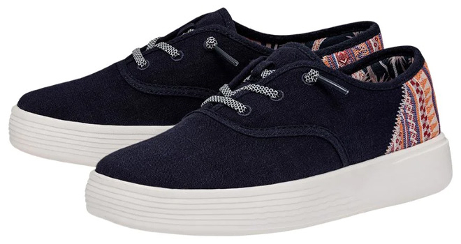 Pair of Hey Dude Womens Conway Shoes Navy Pair of Hey Dude Womens Conway Shoes Navy