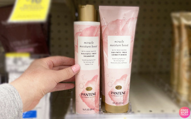 Pantene Nutrient Blends Sulfate Free Miracle Moisture Rose Water Shapoo and Conditioner