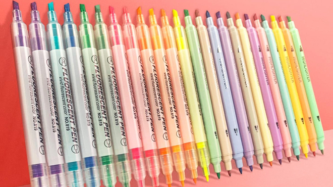 Pastel Dual Tip Highlighters 24 Pack