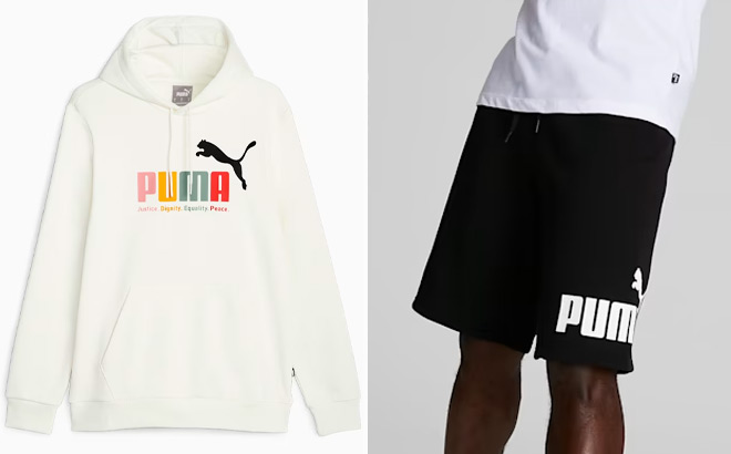 Puma Multicolor Mens Hoodie and Mens Shorts