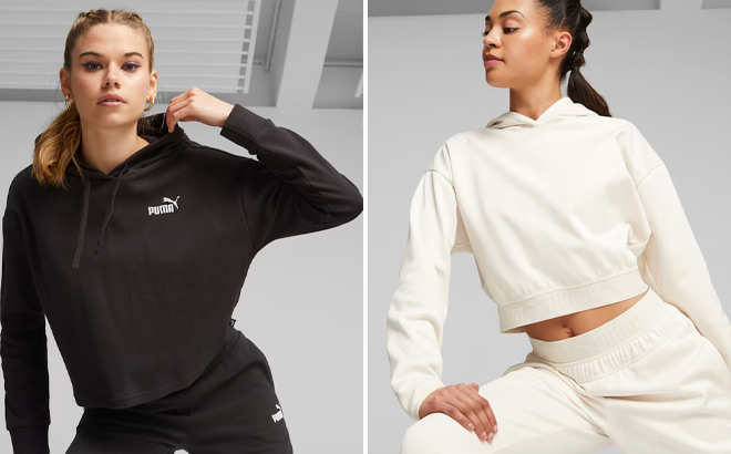 Puma Womens Cropped Hoodie and Strong Womens Hoodie