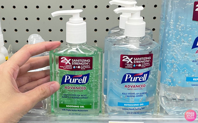 Purell Advanced Hand Sanitizer on a Shelf