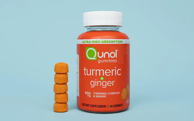 Qunol Turmeric and Ginger Gummies 90 Count Bottle