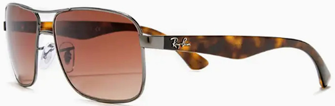Ray Ban 59mm Navigator Sunglasses in Gunmetal Color