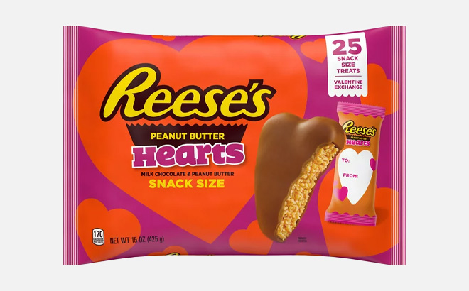 Reeses Milk Chocolate Peanut Butter Snack Size Hearts