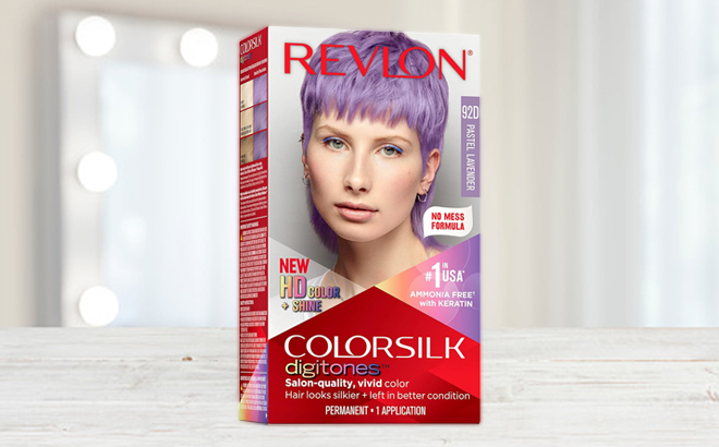 Revlon Permanent Hair Color in 92D Pastel Lavender Color on a Table