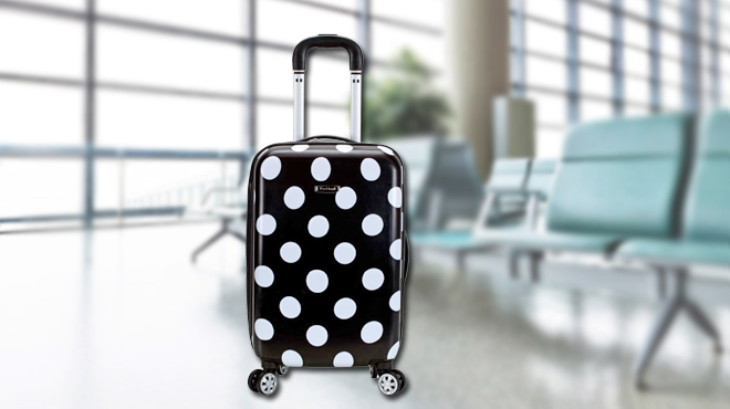 Rockland Laguna Beach Hardside Spinner Wheel Luggage Black Dot Rockland Laguna Beach Hardside Spinner Wheel Luggage Black Dot