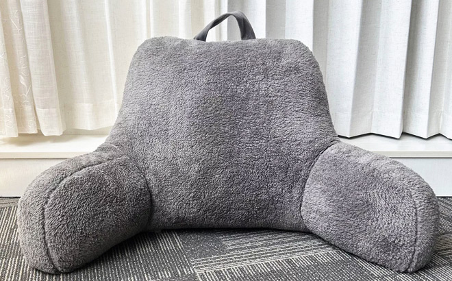 Room Essentials Faux Shearling Bed Rest Pillow Gray Room Essentials Faux Shearling Bed Rest Pillow Gray