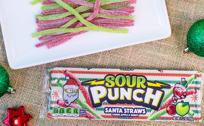 Santa Straws Sour Candy Santa Straws Sour Candy