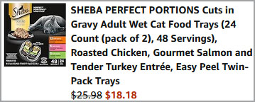 Sheba Wet Cat Food Order Summary