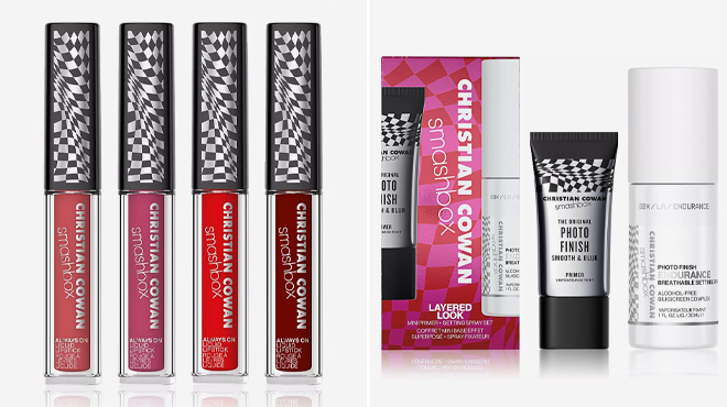 Smashbox X Christian Cowan Haute Lips Mini Liquid Lipstick Set and Smashbox X Christian Cowan Layered Look Mini Primer Setting Spray Set