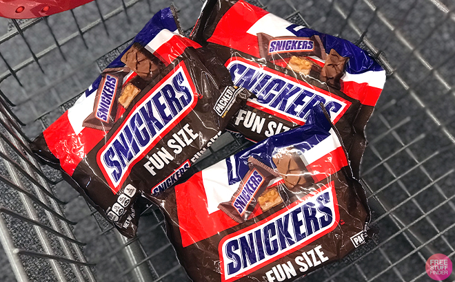 Snickers Chocolate Candy Bars in cart 