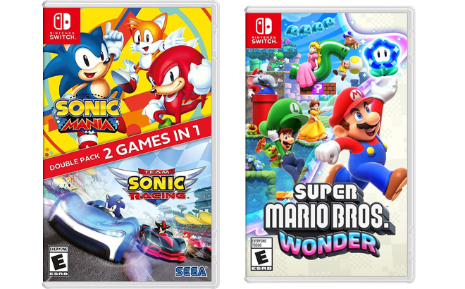 Sonic Mania Team Sonic Racing Double Pack and Super Mario Bros Wonder