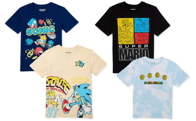 Sonic the Hedgehog and Super Mario Kids Graphic Tee 2 Pack Sonic the Hedgehog and Super Mario Kids Graphic Tee 2 Pack