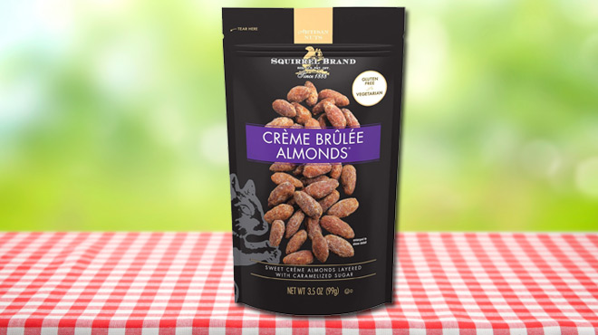 Squirrel Brand Creme Brulee Almonds resealable bag
